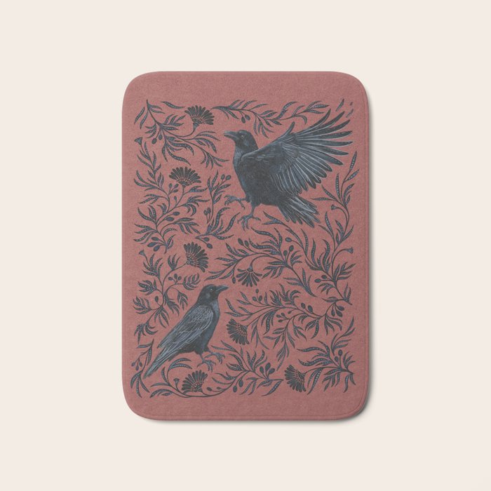 Raven Branch in Rust and Mineral Dust Bath Mat Gallery Image 1