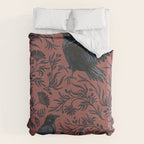 Raven Branch in Rust and Mineral Dust Duvet Cover Gallery Image 6