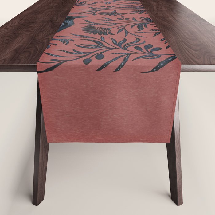 Raven Branch in Rust and Mineral Dust Table Runner Gallery Image 1
