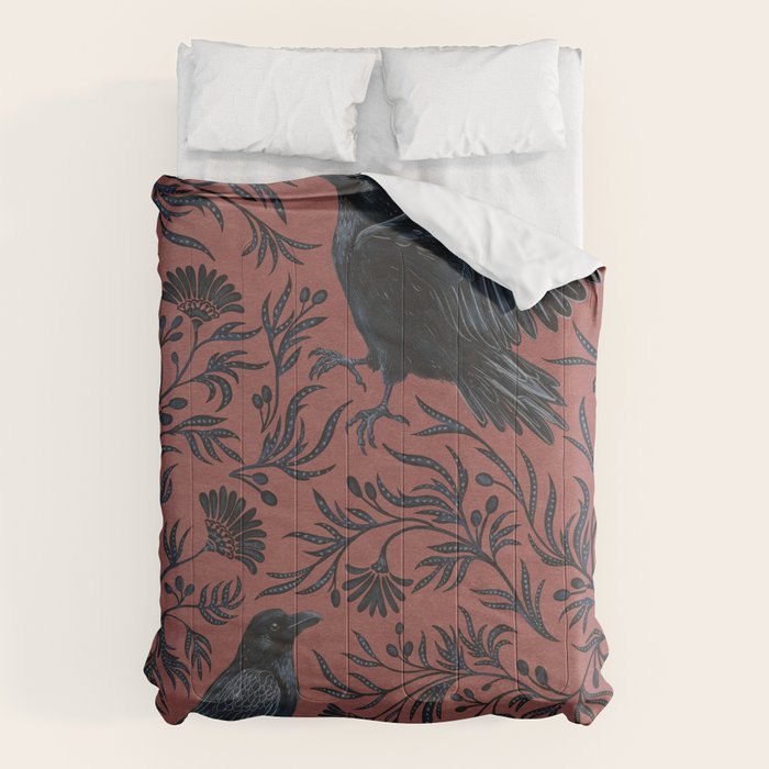 Raven Branch in Rust and Mineral Dust Comforter Gallery Image 6