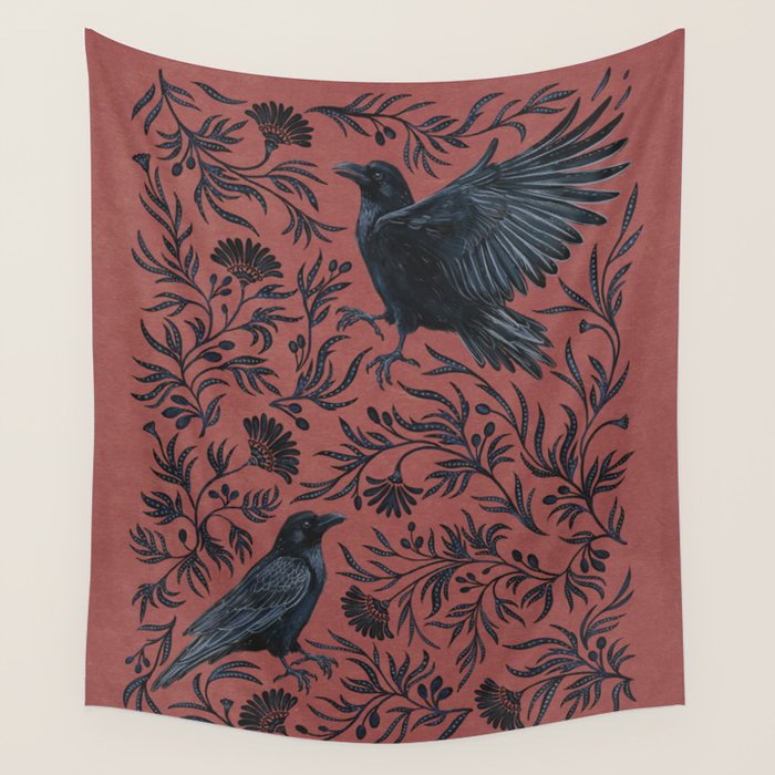Raven Branch in Rust and Mineral Dust Wall Tapestry Gallery Image 4
