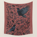 Raven Branch in Rust and Mineral Dust Wall Tapestry Gallery Image 4