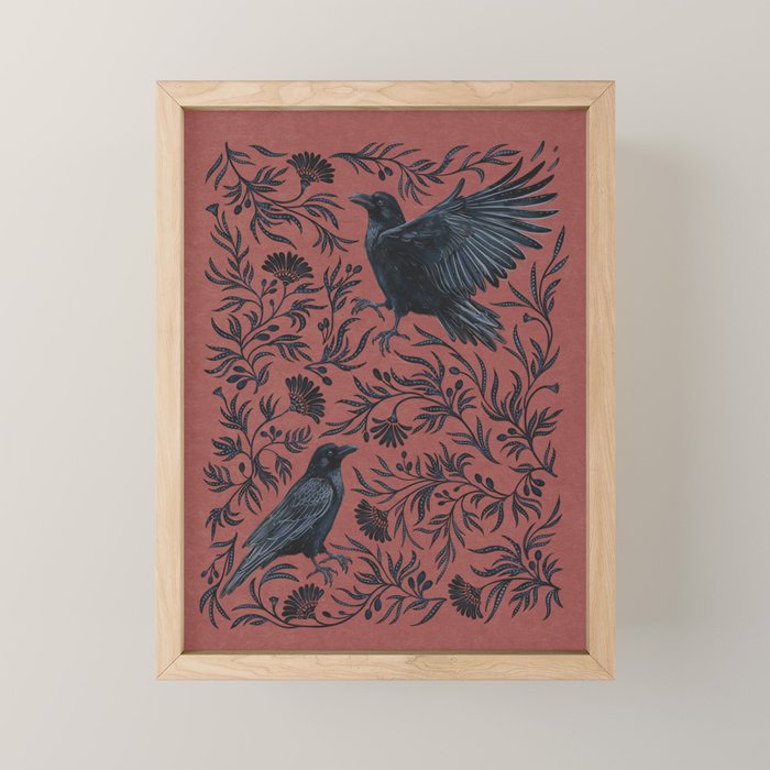 Raven Branch in Rust and Mineral Dust Mini Art Print Gallery Image 1