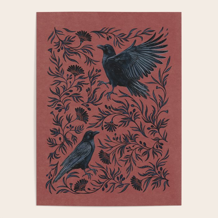 Raven Branch in Rust and Mineral Dust Poster Gallery Image 1