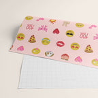 Emoji pattern pink background perfect kids room decor with emojis Wrapping Paper Gallery Image 2