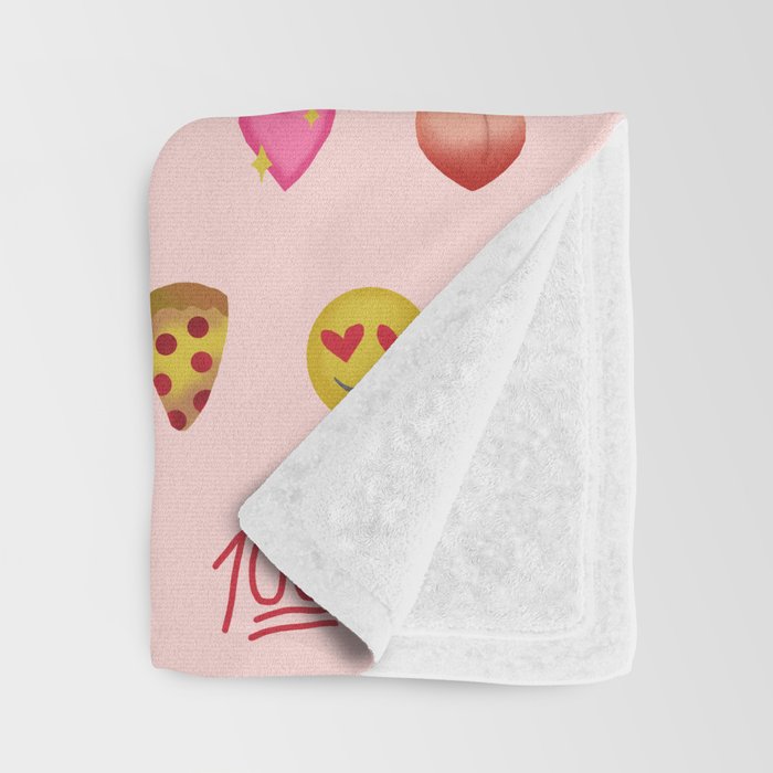Emoji pattern pink background perfect kids room decor with emojis Throw Blanket Gallery Image 3