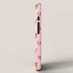 Emoji pattern pink background perfect kids room decor with emojis iPhone Case Gallery Image 2