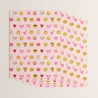 Emoji pattern pink background perfect kids room decor with emojis Wrapping Paper Gallery Image 3