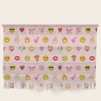 Emoji pattern pink background perfect kids room decor with emojis Wall Hanging Gallery Image 1