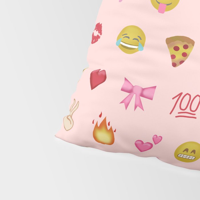 Emoji pattern pink background perfect kids room decor with emojis Pillow Sham Gallery Image 4