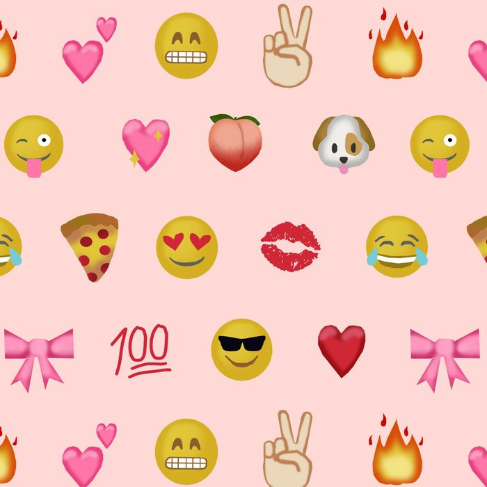 Emoji pattern pink background perfect kids room decor with emojis Coffee Mug Gallery Image 2