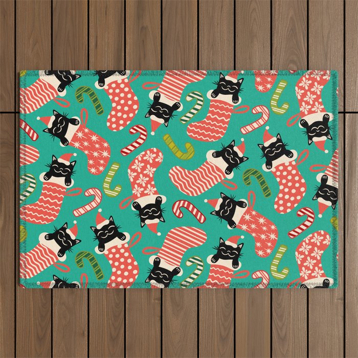 Festive Felines Outdoor Rug Gallery Image 1