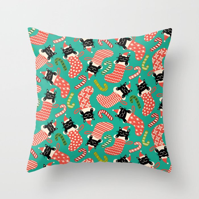 Festive Felines Throw Pillow Gallery Image 6