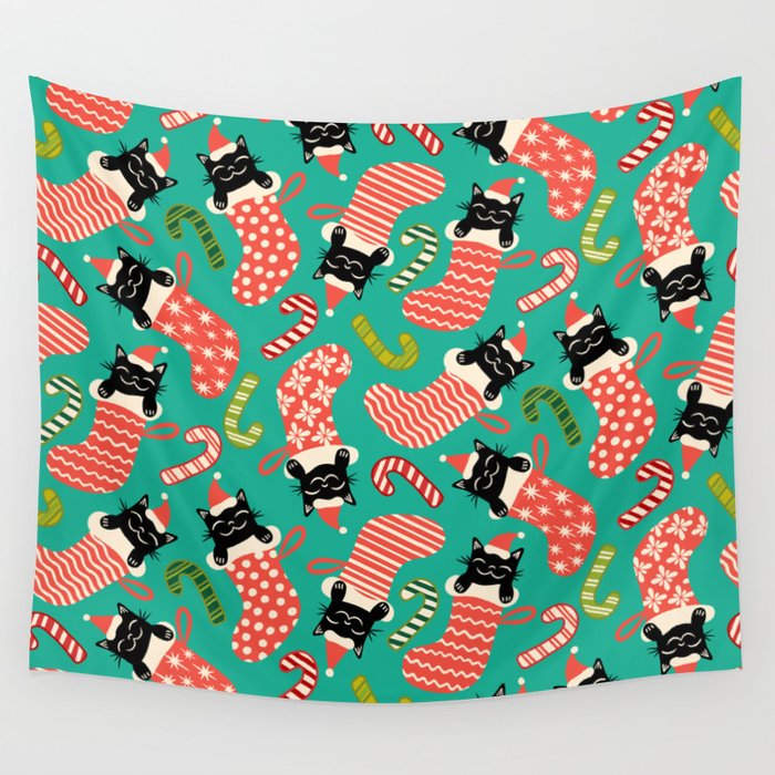 Festive Felines Wall Tapestry Gallery Image 4