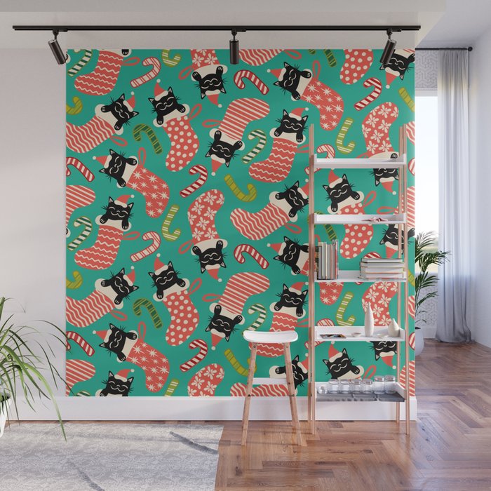 Festive Felines Wall Mural Gallery Image 1