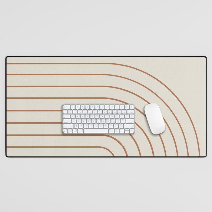 Minimal Arch XVI Earthy Natural Modern Geometric Lines Desk Mat Gallery Image 1