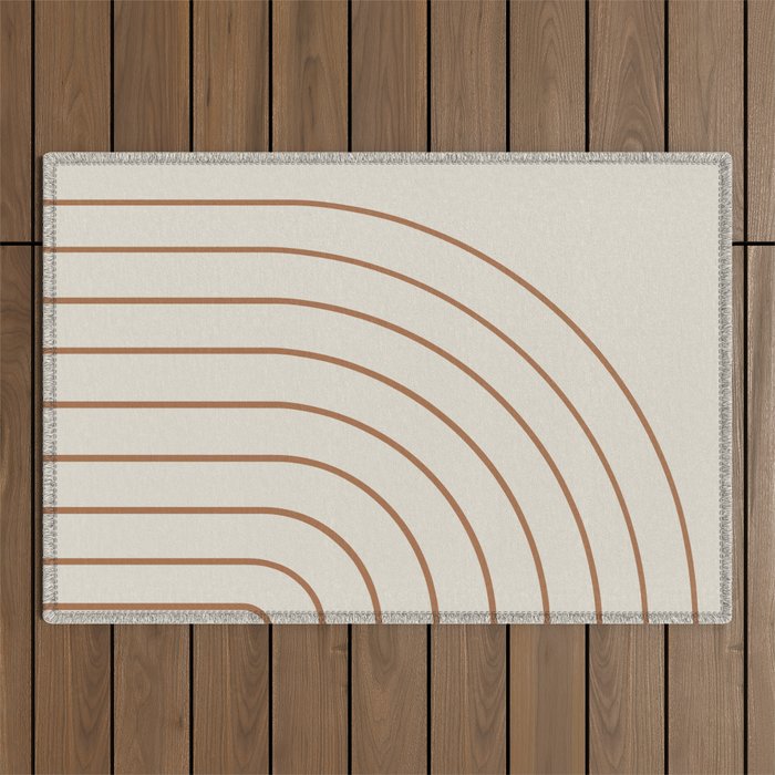 Minimal Arch XVI Earthy Natural Modern Geometric Lines Outdoor Rug Gallery Image 1