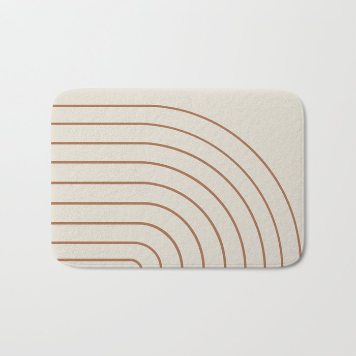 Minimal Arch XVI Earthy Natural Modern Geometric Lines Bath Mat Gallery Image 1