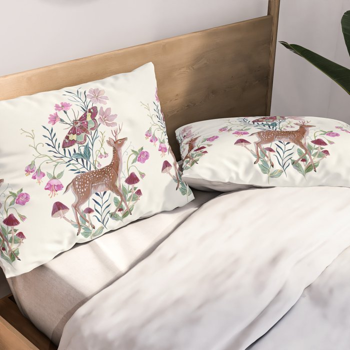 Floral Deer Pillow Sham Gallery Image 2