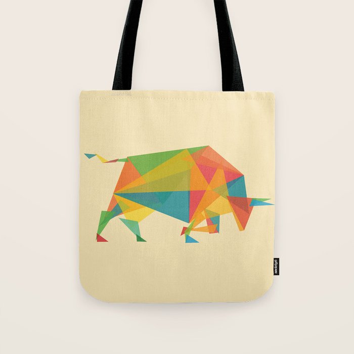 Fractal Geometric Bull Tote Bag Gallery Image 1