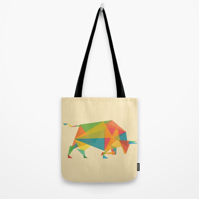 Fractal Geometric Bull Tote Bag Gallery Image 2