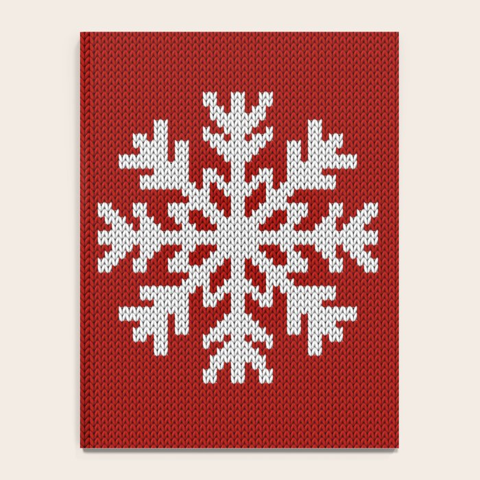 Classic Red Christmas white snowflake knit Notebook Gallery Image 4