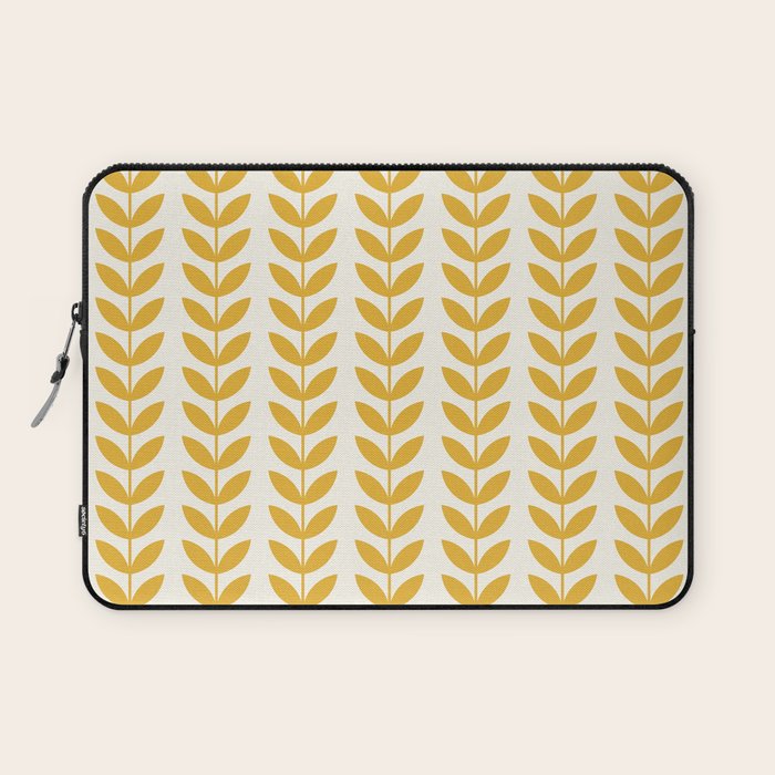 Scandinavian Mid Century Pattern Yellow Laptop Sleeve Gallery Image 1