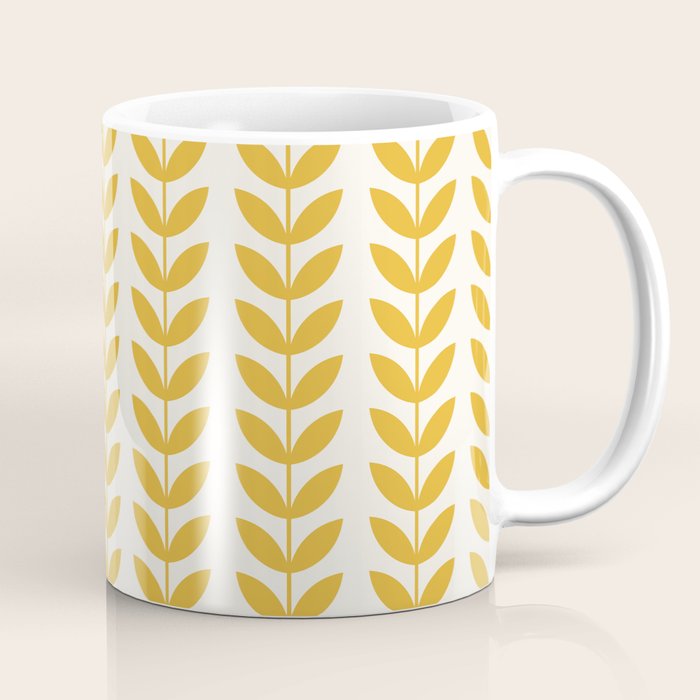 Scandinavian Mid Century Pattern Yellow Coffee Mug Gallery Image 1