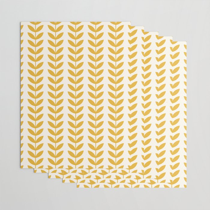 Scandinavian Mid Century Pattern Yellow Wrapping Paper Gallery Image 3