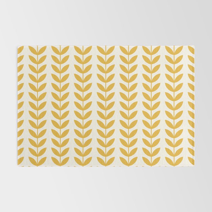 Scandinavian Mid Century Pattern Yellow Rug Gallery Image 2
