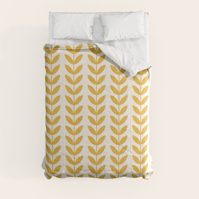 Scandinavian Mid Century Pattern Yellow Comforter Gallery Image 8