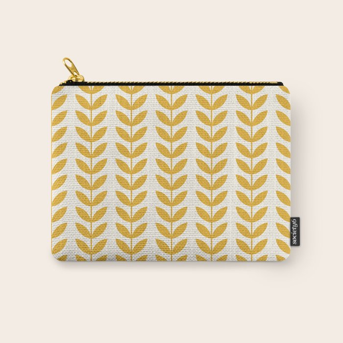 Scandinavian Mid Century Pattern Yellow Carry All Pouch Gallery Image 1