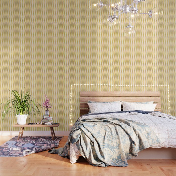 Scandinavian Mid Century Pattern Yellow Wallpaper Gallery Image 1