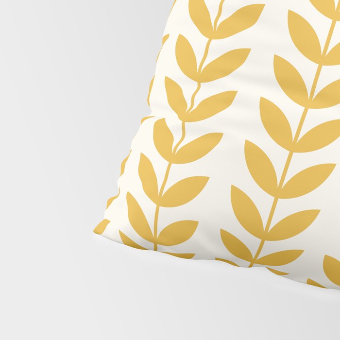 Scandinavian Mid Century Pattern Yellow Pillow Sham Gallery Image 4