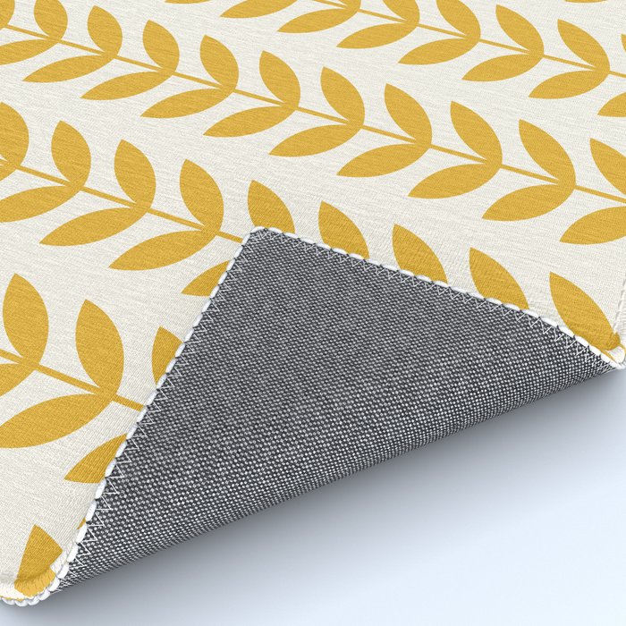 Scandinavian Mid Century Pattern Yellow Rug Gallery Image 4