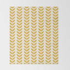 Scandinavian Mid Century Pattern Yellow Throw Blanket Gallery Image 2