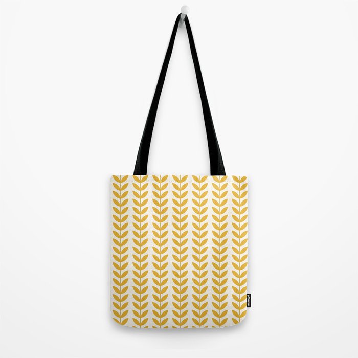Scandinavian Mid Century Pattern Yellow Tote Bag Gallery Image 2