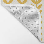 Scandinavian Mid Century Pattern Yellow Bath Mat Gallery Image 2