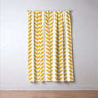 Scandinavian Mid Century Pattern Yellow Window Curtain Gallery Image 3