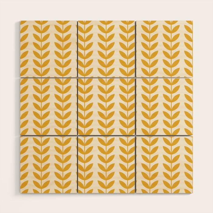 Scandinavian Mid Century Pattern Yellow Wood Wall Art Gallery Image 1