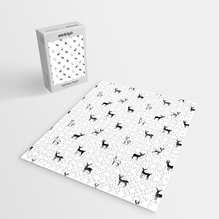 Reindeer animal doodle art pattern Jigsaw Puzzle Gallery Image 2