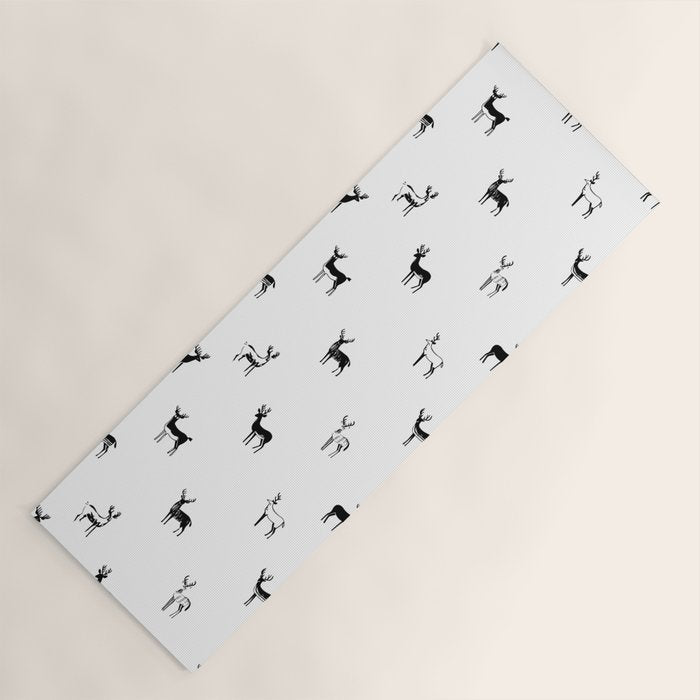 Reindeer animal doodle art pattern Yoga Mat Gallery Image 1
