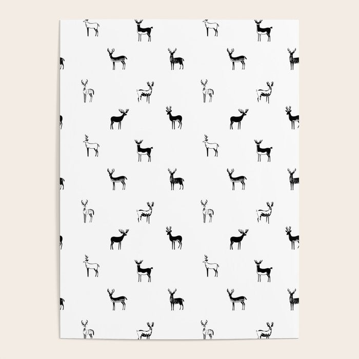 Reindeer animal doodle art pattern Poster Gallery Image 4