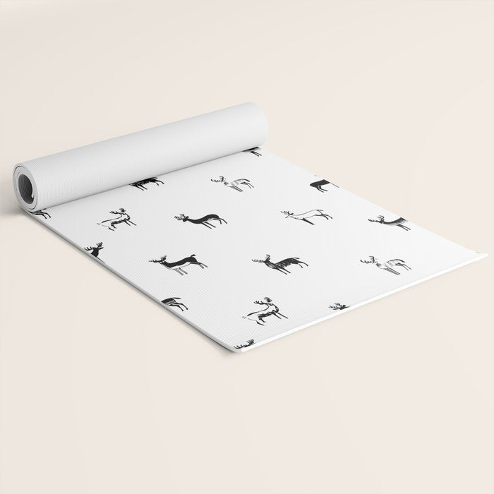 Reindeer animal doodle art pattern Yoga Mat Gallery Image 2
