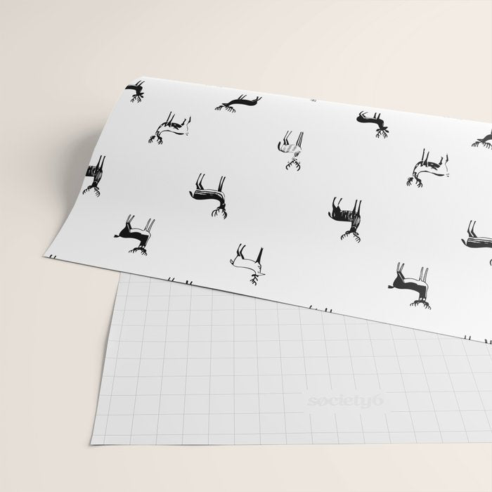Reindeer animal doodle art pattern Wrapping Paper Gallery Image 2