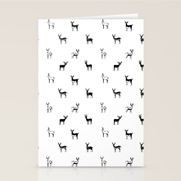 Reindeer animal doodle art pattern Stationery Card Gallery Image 1