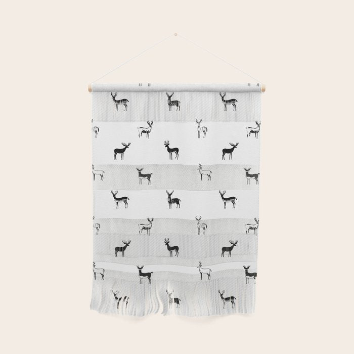 Reindeer animal doodle art pattern Wall Hanging Gallery Image 1
