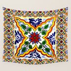 talavera mexican tile Wall Tapestry Gallery Image 4