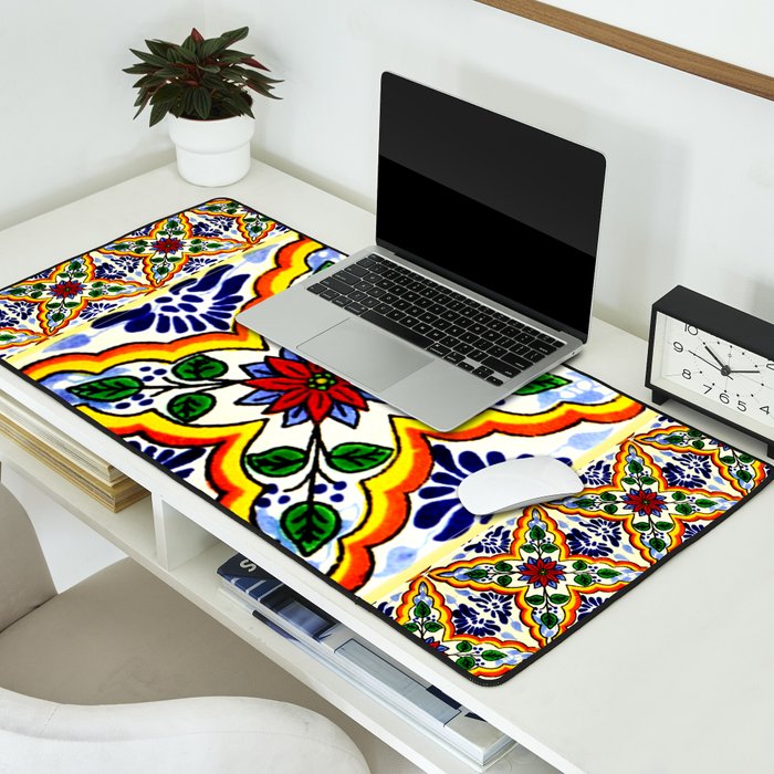 talavera mexican tile Desk Mat Gallery Image 2