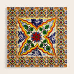 talavera mexican tile Wood Wall Art Gallery Image 1